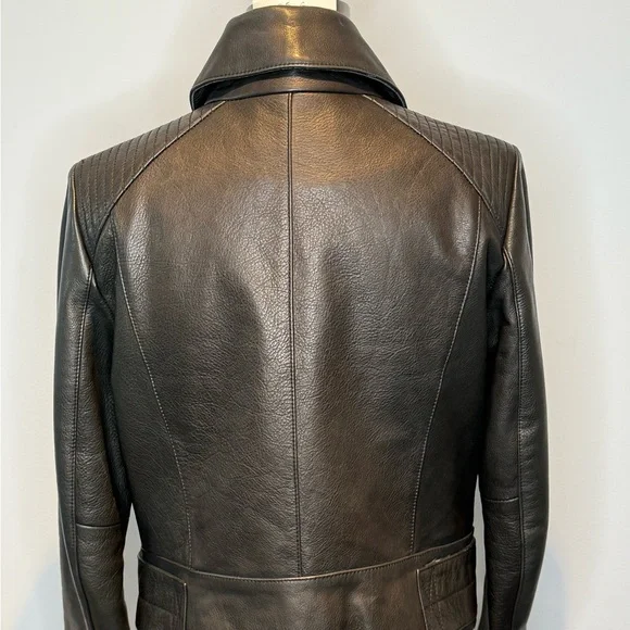 Andrew Marc Black Leather Moto Jacket - Picture 2 of 5
